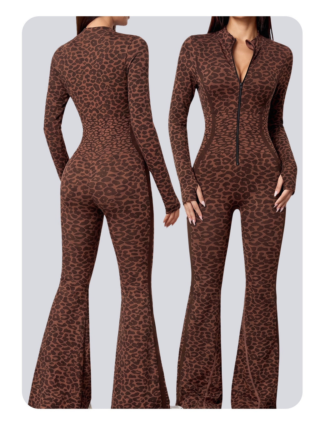 Leopard Print Slim-Fit Jumpsuit