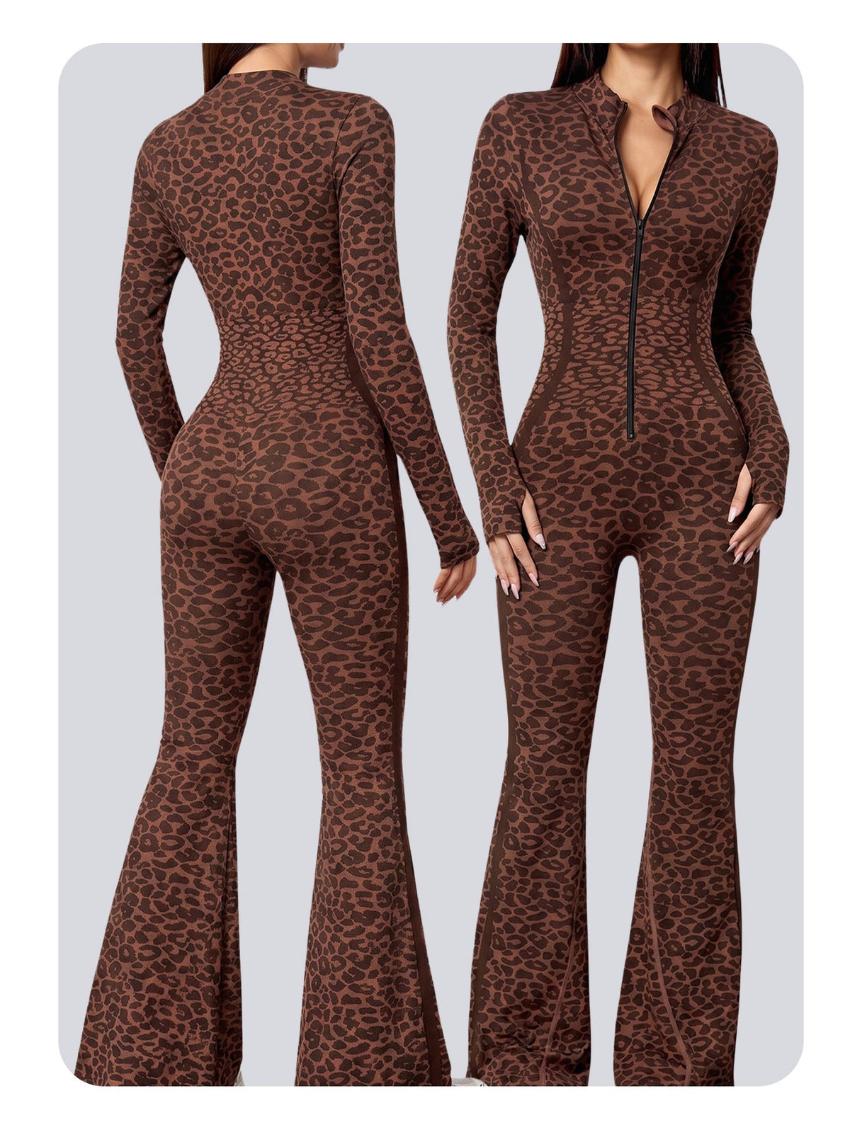 Leopard Print Slim-Fit Jumpsuit