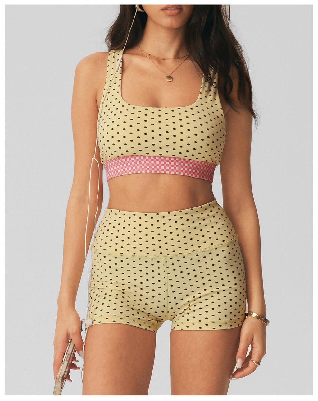 Polka Dot Butt-Lift Shorts Set