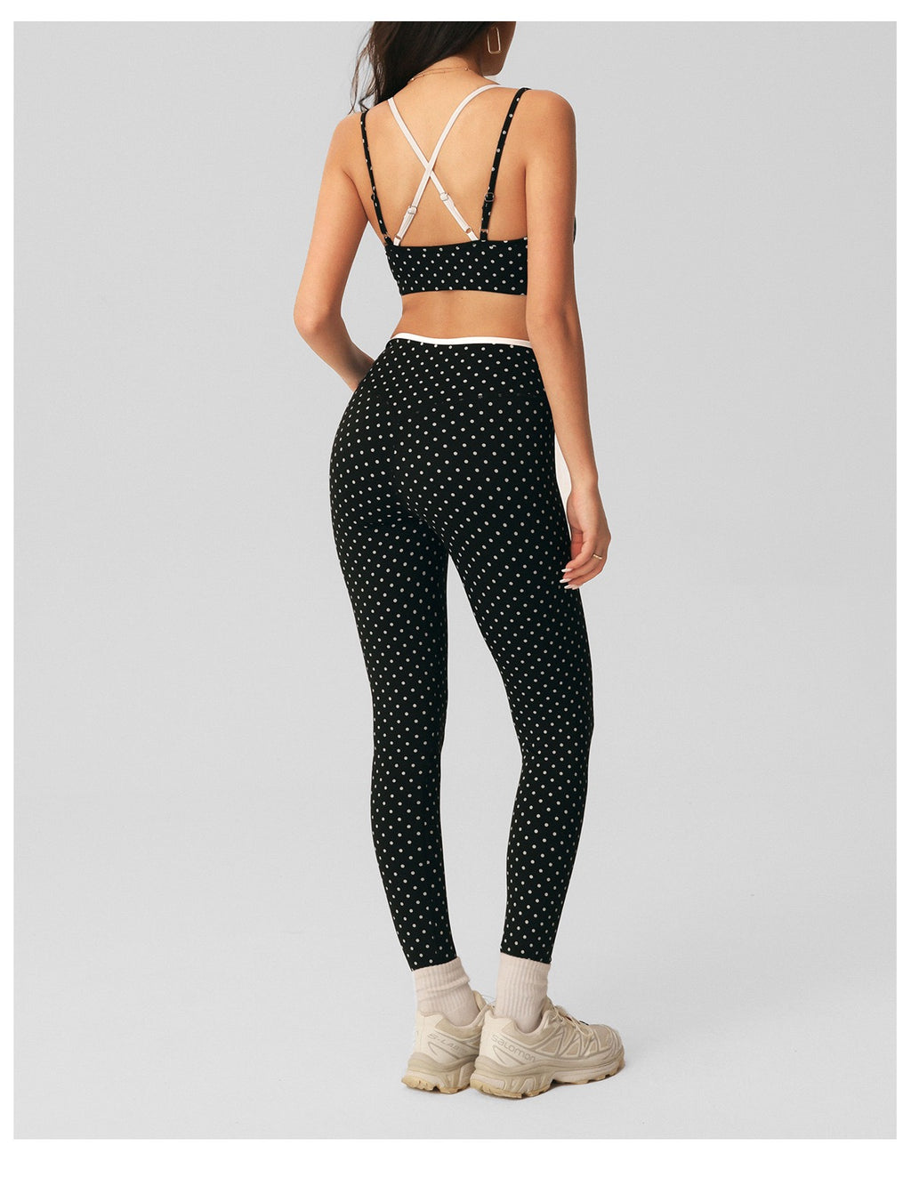 Polka Dot Two-Piece Yoga Set