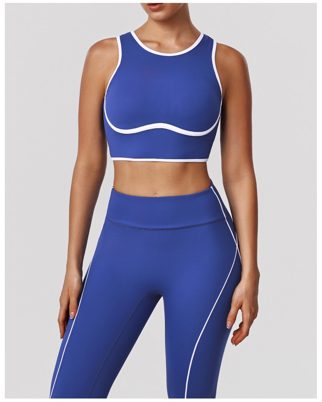 Striped Shockproof Bra & High-Waist Set