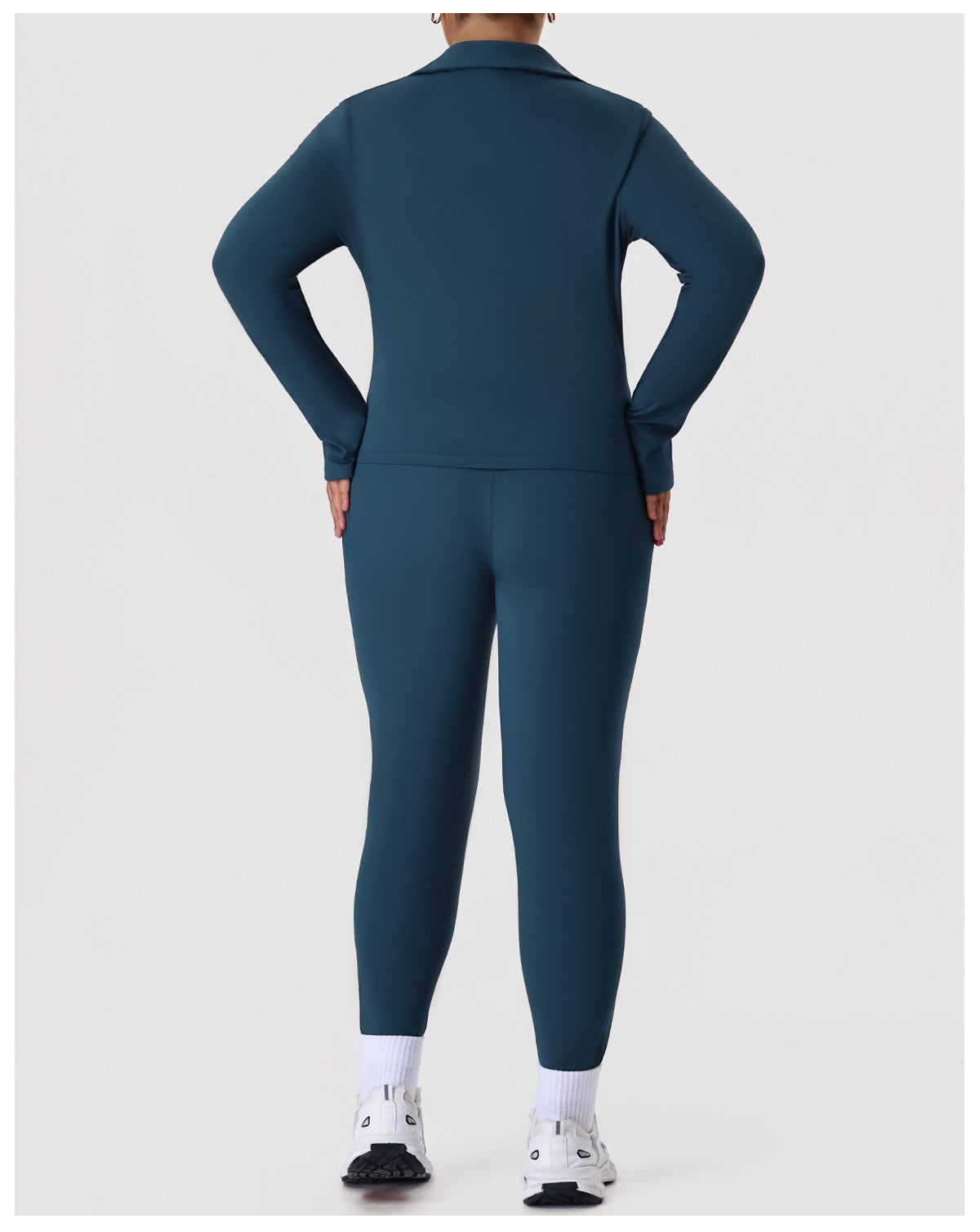 Plus Size Zip-Up Jacket & Sweatpants Set