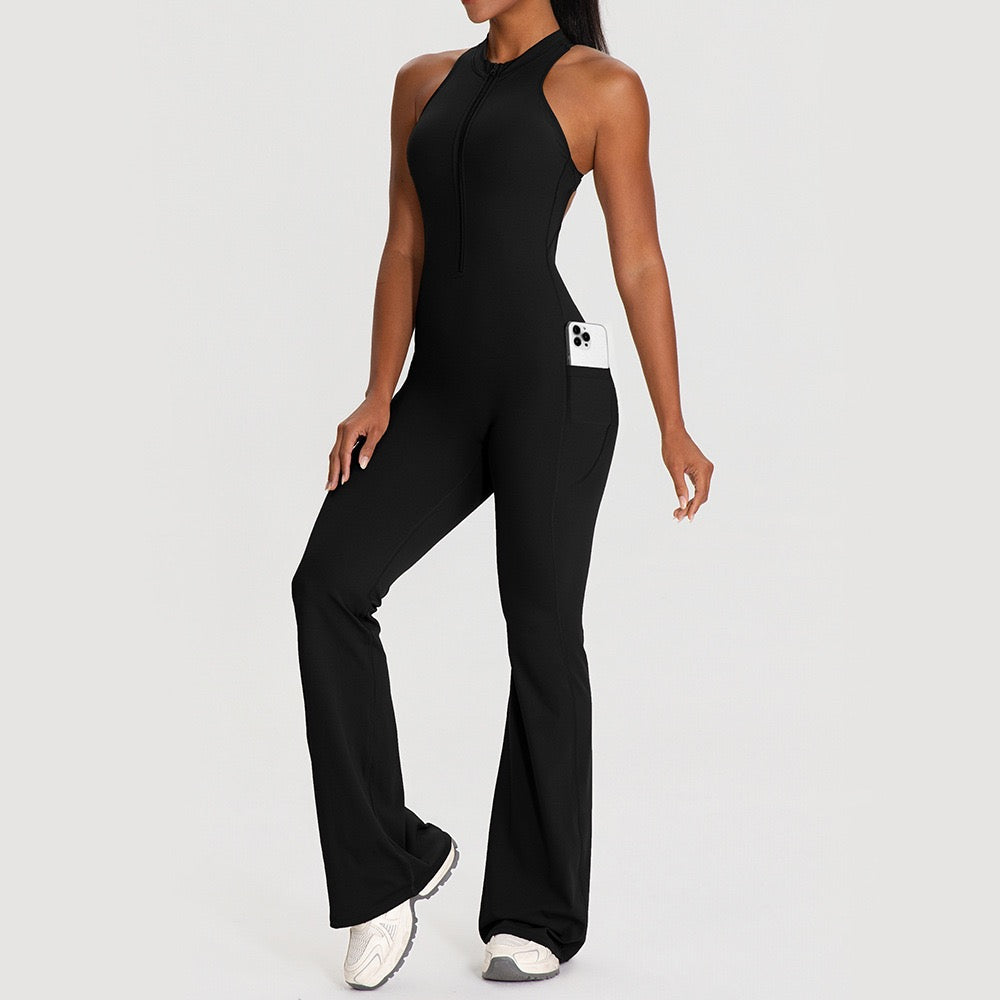 Backless Butt-Lift Yoga Jumpsuit — Flared Fit