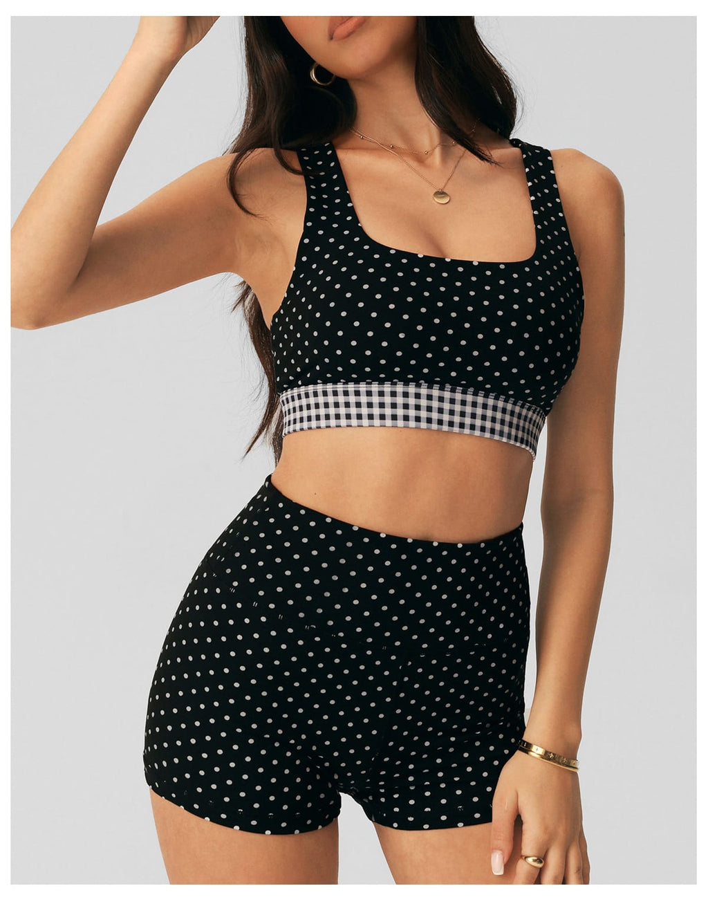 Polka Dot Butt-Lift Shorts Set