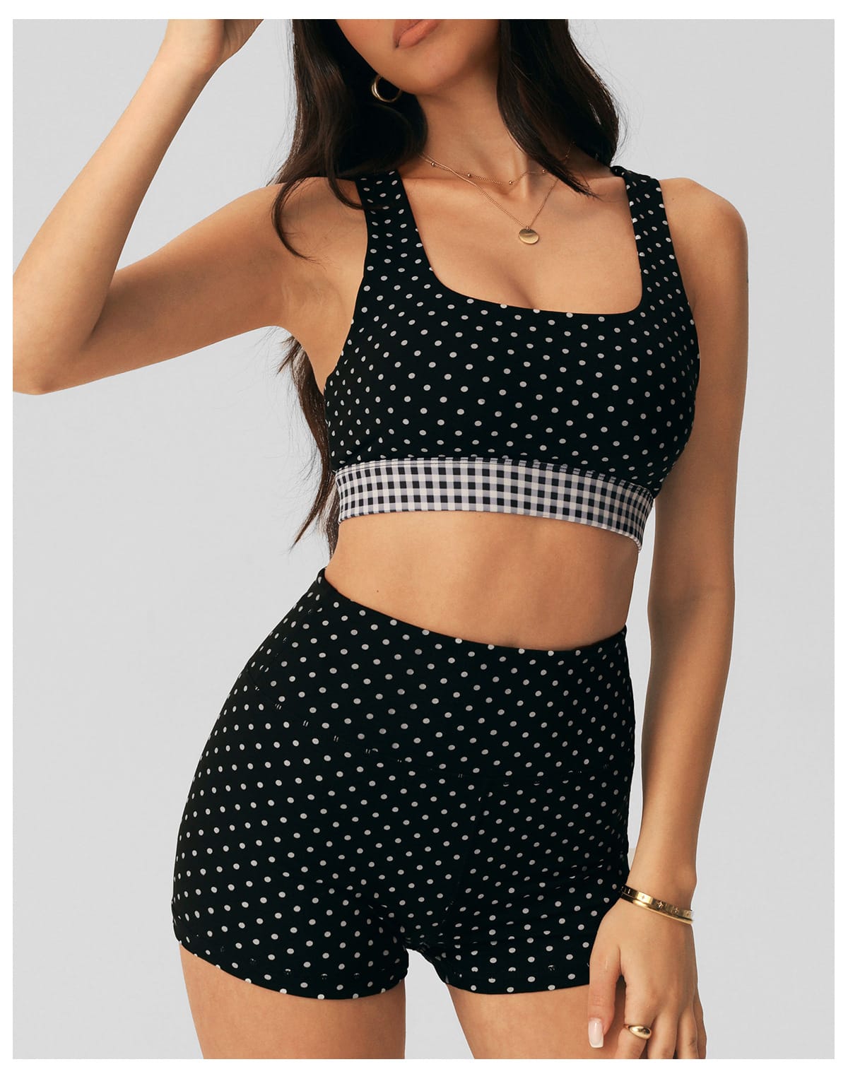 Polka Dot Butt-Lift Shorts Set