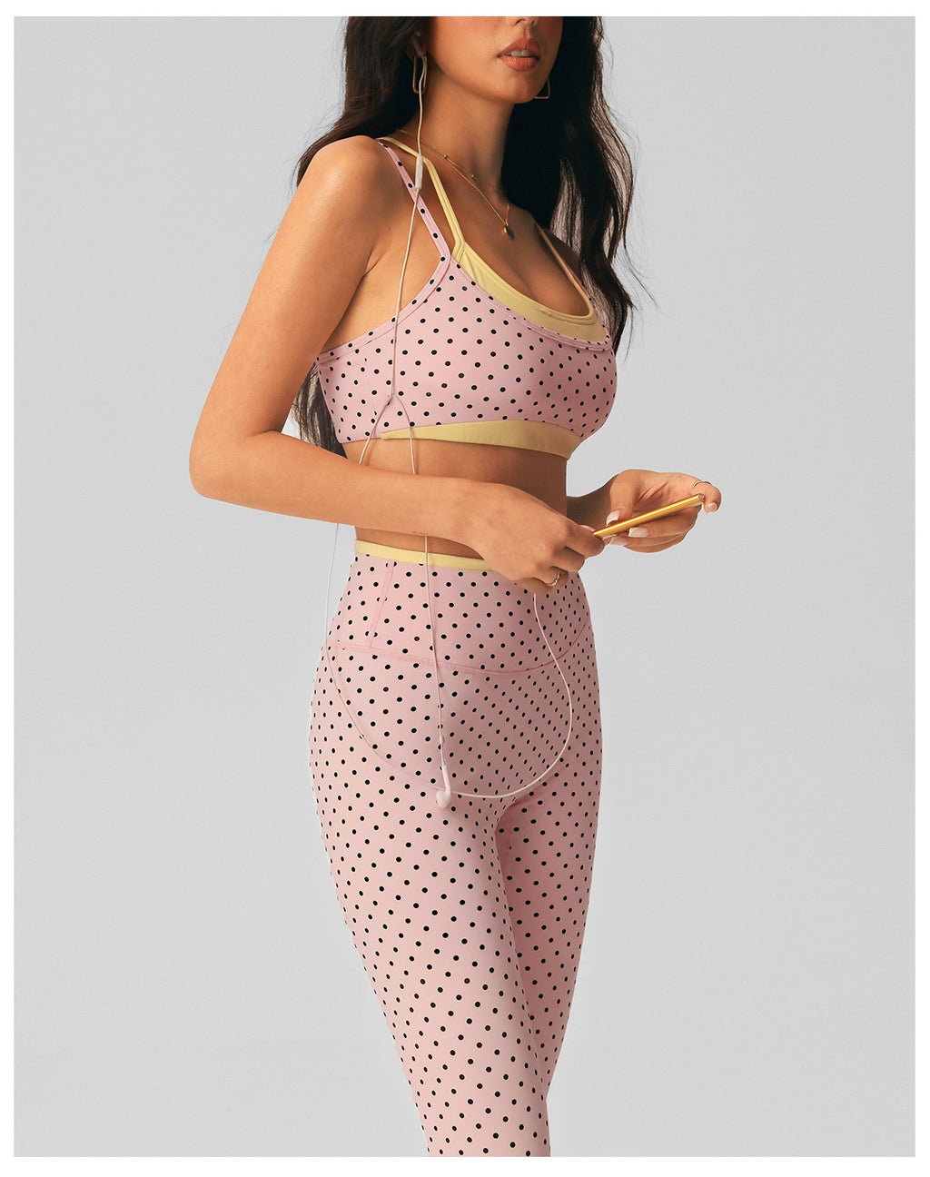 Polka Dot Two-Piece Yoga Set
