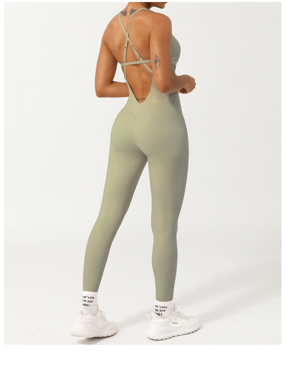 Elastic Tight Yoga Fishbone One-Piece Suit with Adjustable Shoulder Straps and Figure-Controlling Yoga Clothes