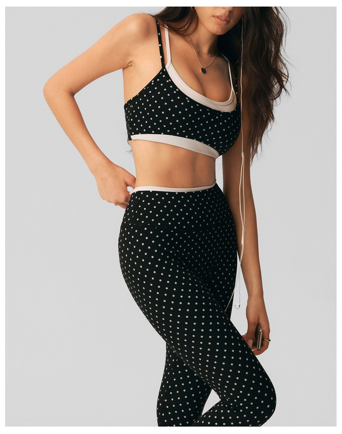 Polka Dot Two-Piece Yoga Set