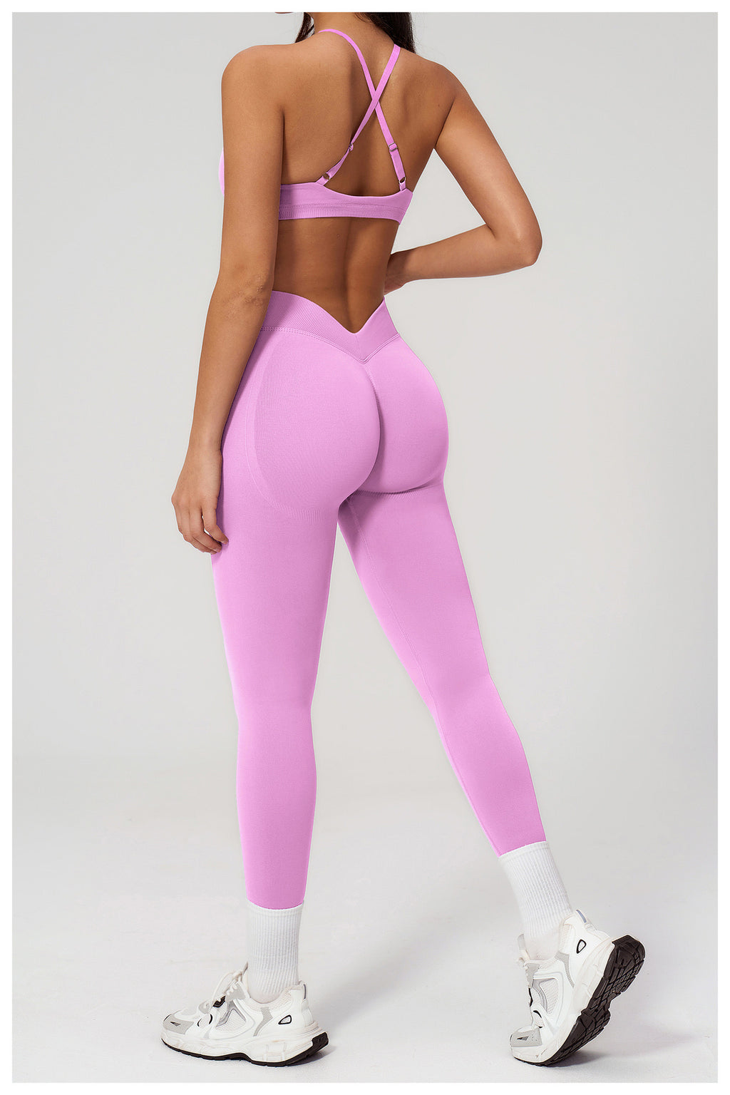 Seamless Sports Set — Asymmetric-Strap Bra & High-Waisted Leggings