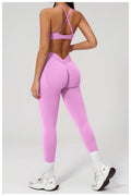 Seamless Sports Set — Asymmetric-Strap Bra & High-Waisted Leggings