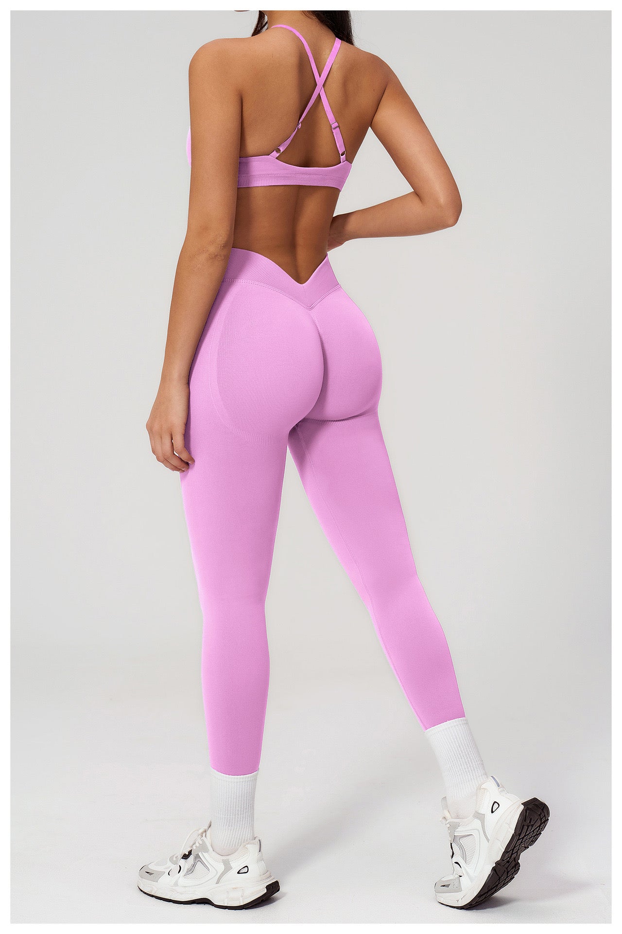 Seamless Sports Set — Asymmetric-Strap Bra & High-Waisted Leggings