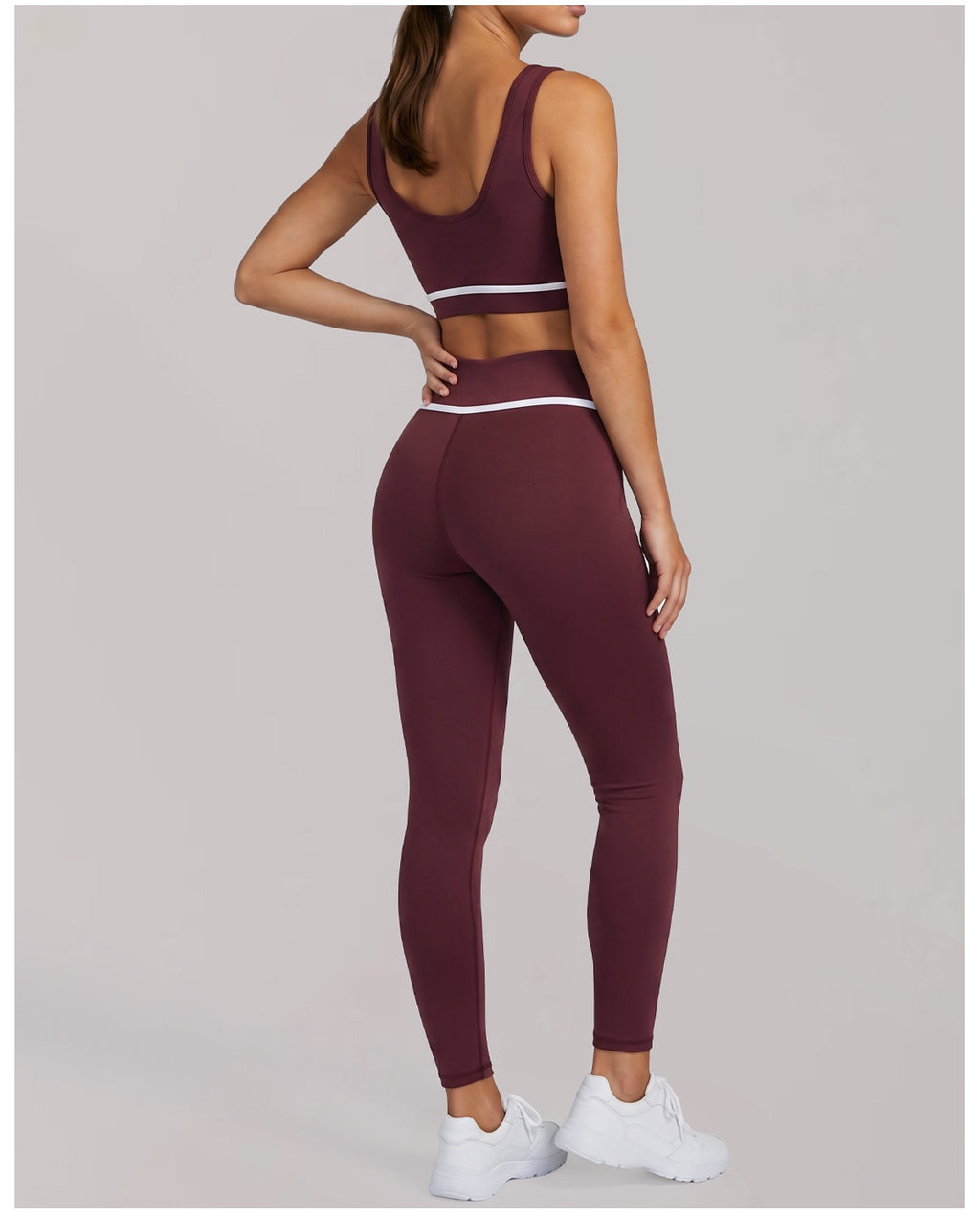 Nude 3 piece sport yoga suit women's high end shoulder top shockproof bra running tight sets