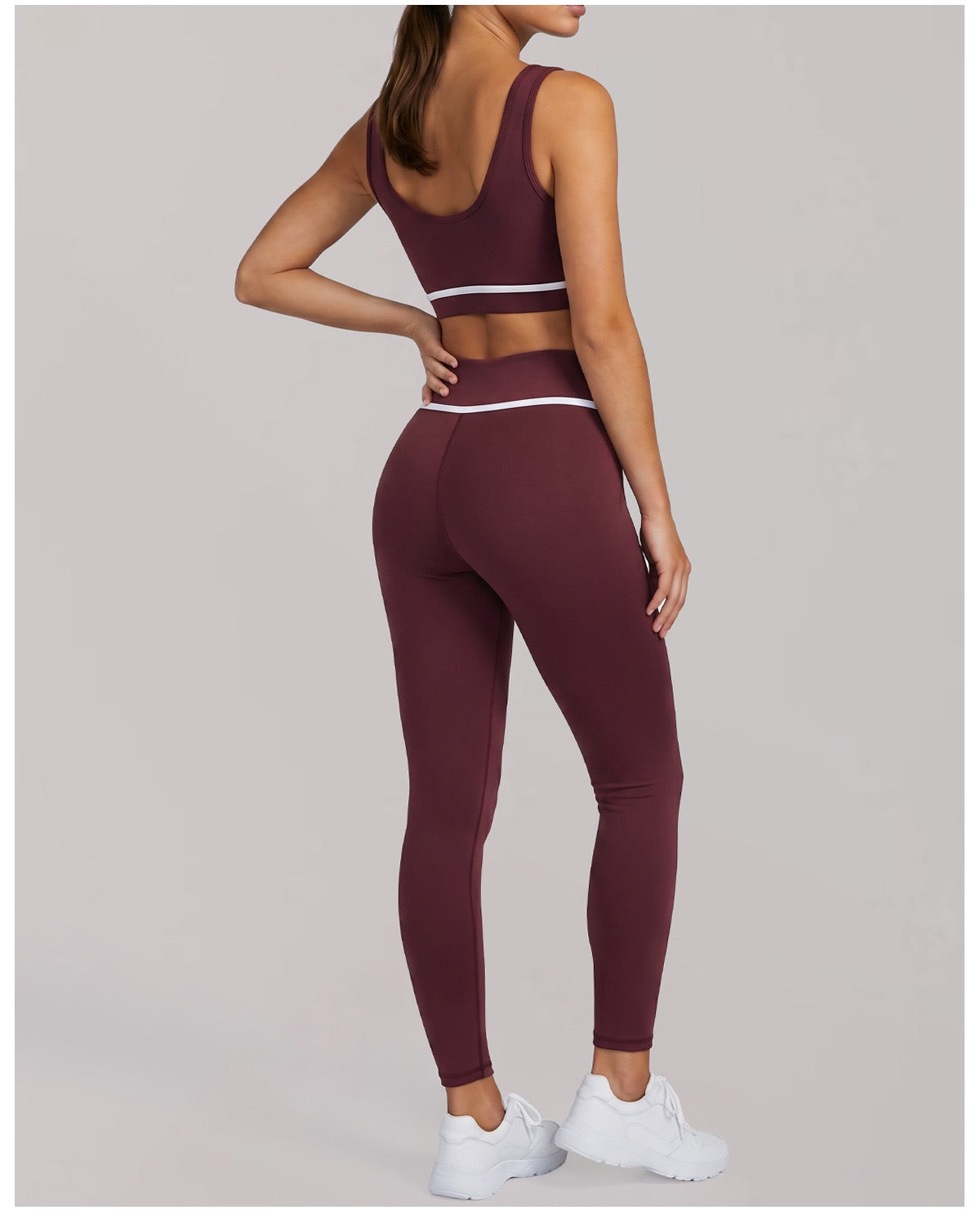 Nude 3 piece sport yoga suit women's high end shoulder top shockproof bra running tight sets