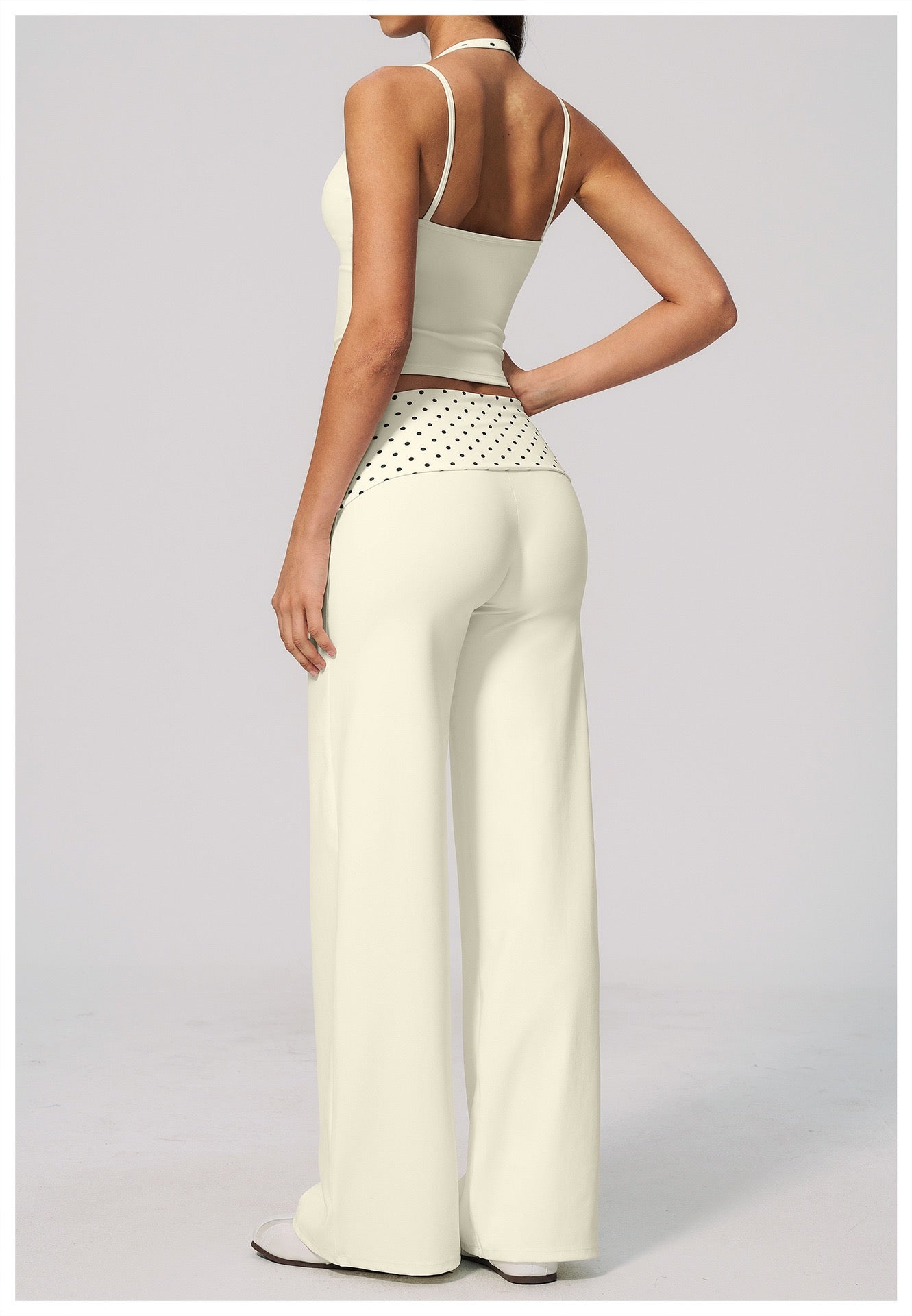 Polka Dot Two-Piece Yoga Suit