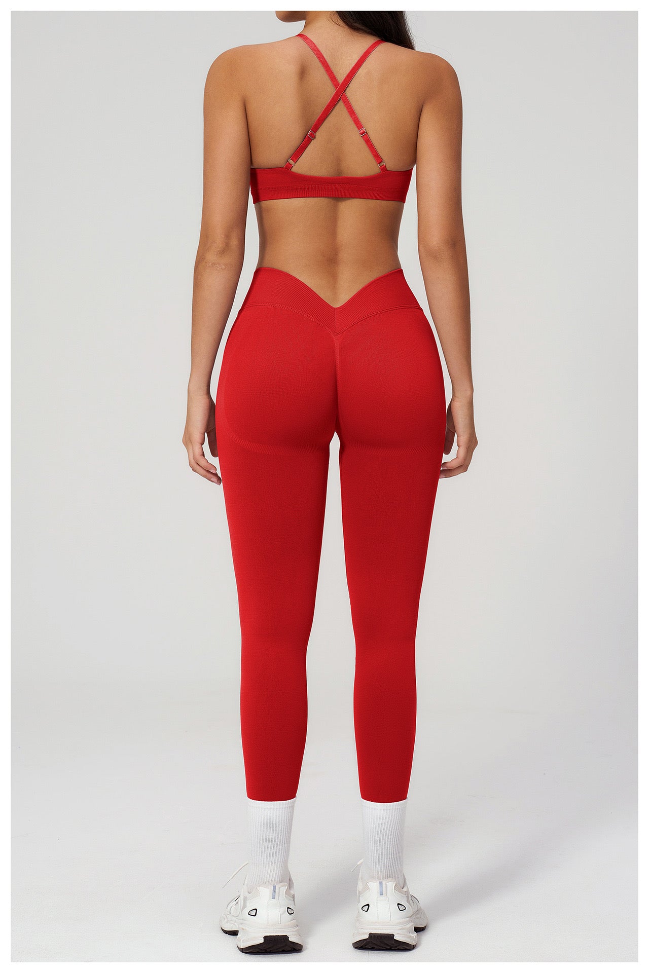 Seamless Sports Set — Asymmetric-Strap Bra & High-Waisted Leggings