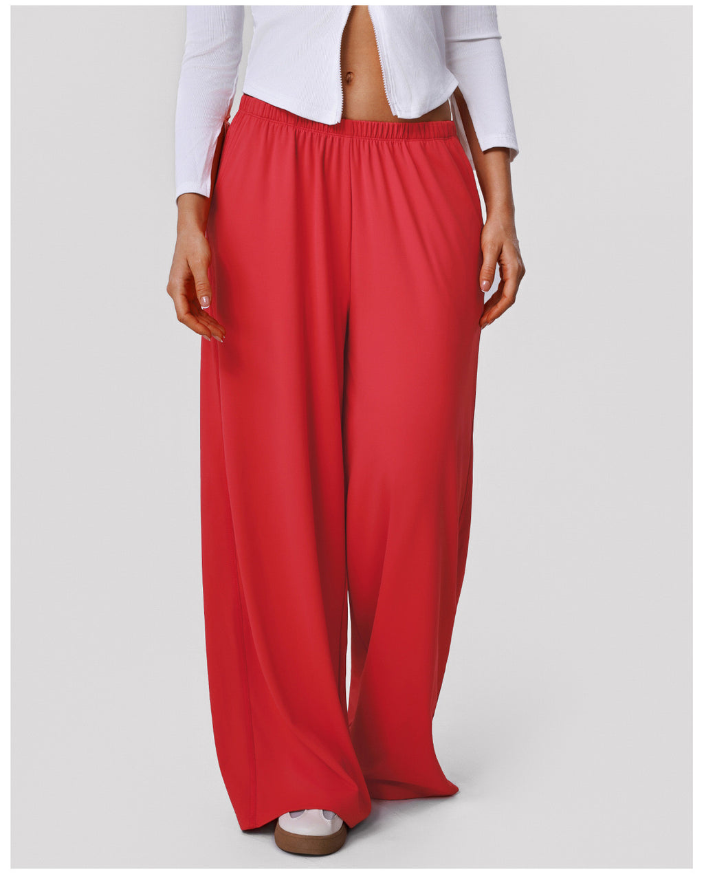 High-Waist Drapey Wide-Leg Pants