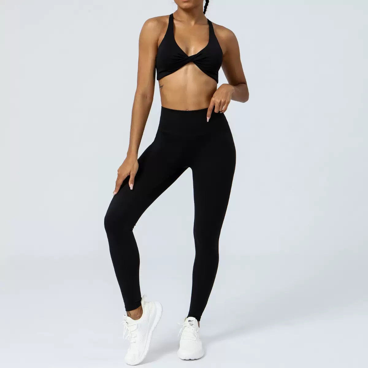 Sexy U Neck  Padded Bra Cross Back Breathable Backless Bra  Narrow Strap   Sports Bra