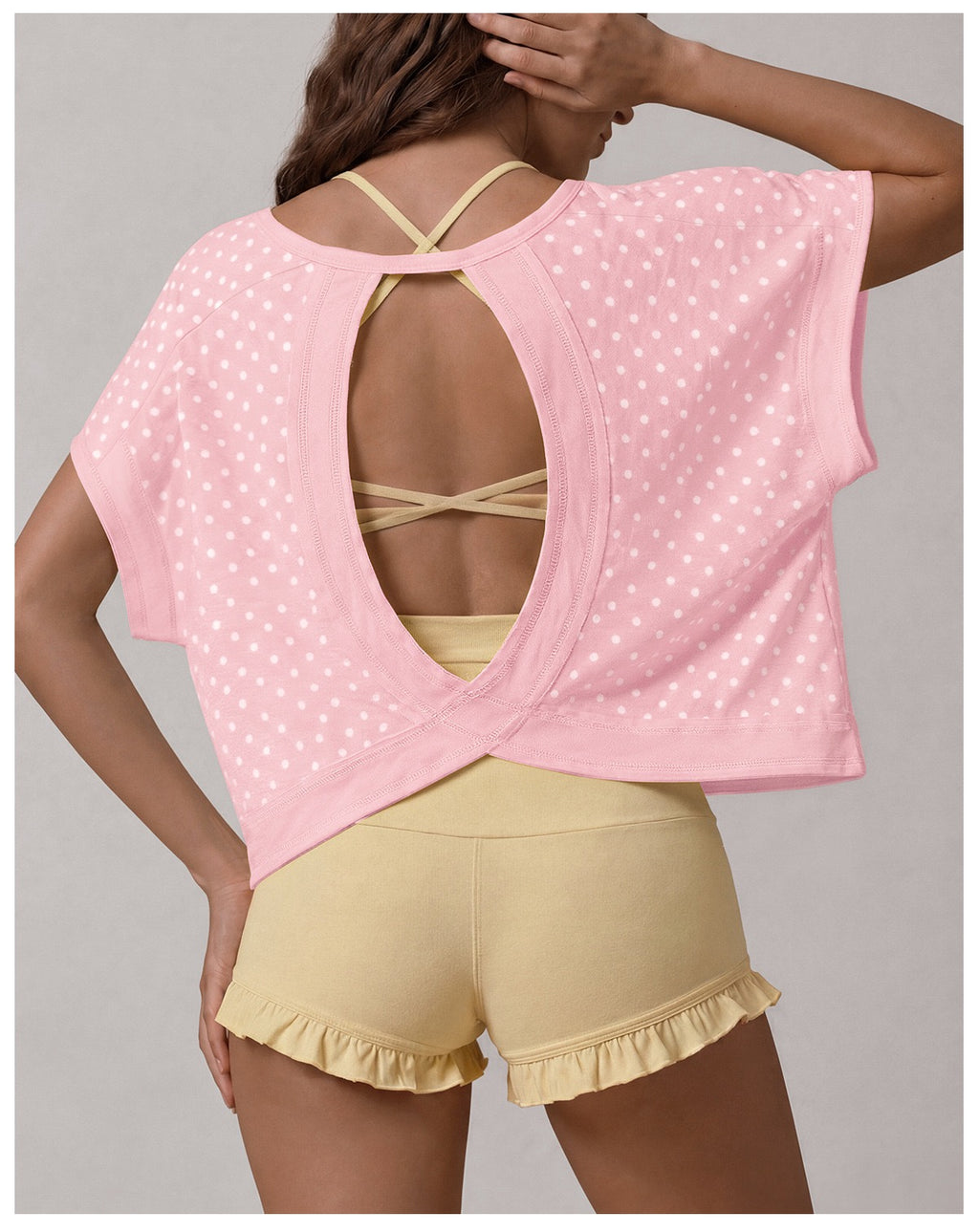 Cutout-Back Polka Dot Tee