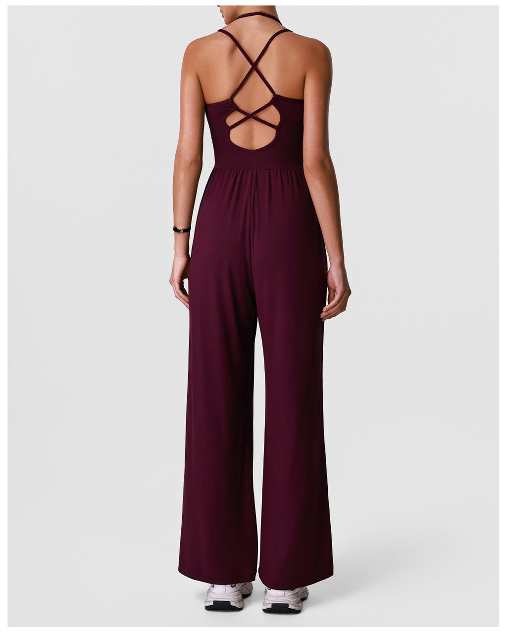 Halter Hollow-Back Yoga Jumpsuit