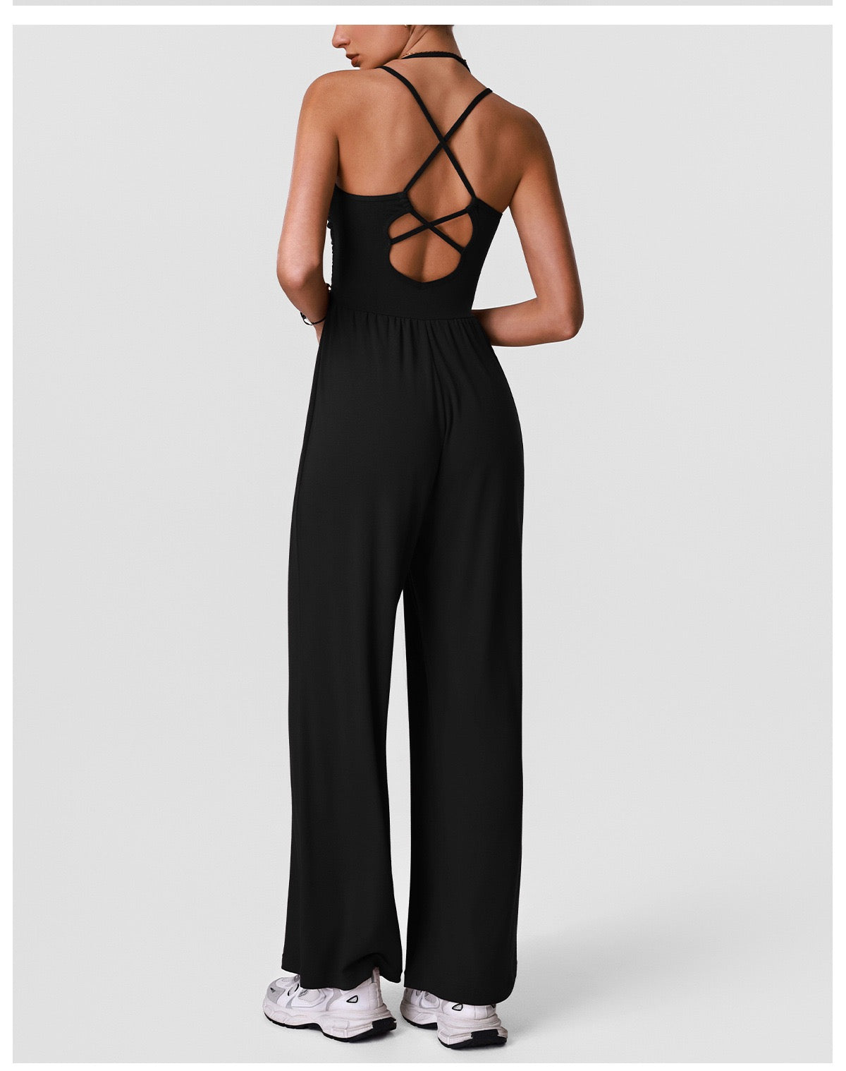 Halter Hollow-Back Yoga Jumpsuit